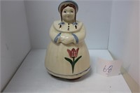 DUTCH GIRL COOKIE JAR 12", SMALL CRACK