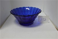 Blue Glass Fruit Bowl 11inch