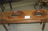 Two Hole School Outhouse Seat made into Bench