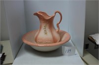 Iron Stone Pottery water pitcher and Bowl