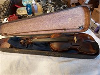 Antique Violin with bow & wooden case