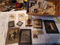 Antique  photos - some in box have water damage