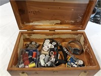 Wood box and contents