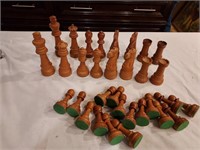 Large wooden chess pieces