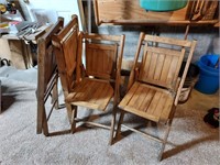 4 wooden folding chairs