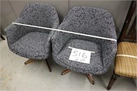 2 Gray/Purple Cloth Chairs