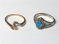 Sterling Rings- One Turquoise Lot of 2