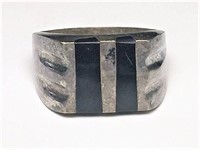 Men's Sterling Ring with Black Stones
