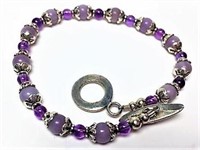 Sterling Bracelet with Purple Stones