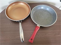 Ceramic and copper pans.