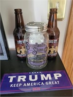 Jars and trump sticker.