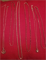 Sterling silver necklace lot.