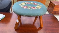 Small Needlepoint Footstool