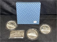 4 - 1 TROY OUNCE SILVER ROUNDS & BAR