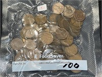 LOT OF 100 WHEAT CENTS