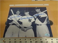 DIMAGGIO / MANTLE / WILLIAMS 8X10 W CERT