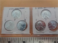 2 - SETS OF STEEL WAR CENTS PDS / 6 COINS