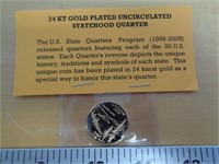 24KT GOLD PLATED STATE QUARTER  / OREGON