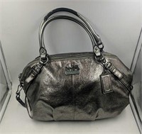 Coach silver leather handbag