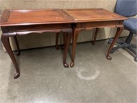 SET OF 2 WOODEN END TABLES