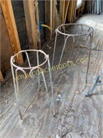 Assorted metal plant stands