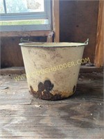 Antique enamel bucket