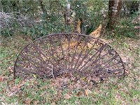 Large cast iron half circle garden trellis