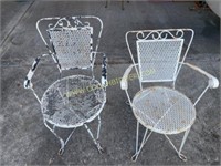 Pair of metal outdoor chairs