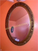 Oval Floral Trim Wall Mirror