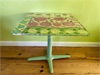 Handpainted Table w/ Metal Base
