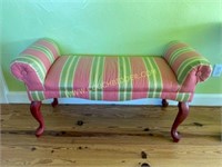 Pink & Green Upholstered Chaise Lounger