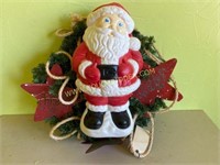 Santa Blow Mold Christmas Wreath