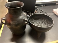2 POTTERY PIECES MADE IN MEXICO