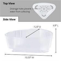 Command Bath Corner Caddy, Clear Frosted, 7.5 lb.