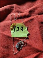 Stirling silver & rhinestone pendant necklace