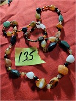 Semi-precious multicolor stone necklace