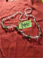 Chrystal beads, clear & green necklace