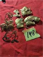 Brass animal portraying brooches (7)