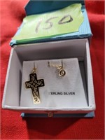 Stirling silver cross, gold plated with appraisal