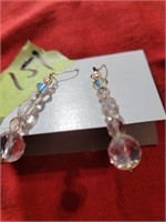 10KT. wires crystal drop earrings