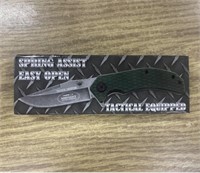 NEW  TACTICAL GREEN HANDLE KNIFE