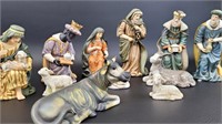O'Well Ceramic Nativity Scene Figurines 11 pieces