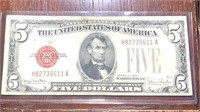 1928f Red Seal $5 Bill