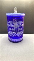 Cut D Clear Cobalt Ginger Jar