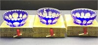 Cut D Clear Cobalt Bowls in original box