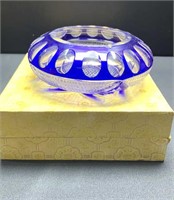 Cut D Clear Cobalt Bowl in original box