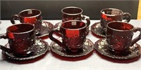 6 Cape Cod Saucers and cups