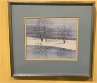P Buckley Moss framed print - two trees in the