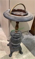 Cast aluminum ashtray designed as a antique wood