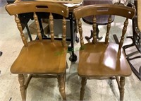 2 wood kitchen side chairs with an H stretcher